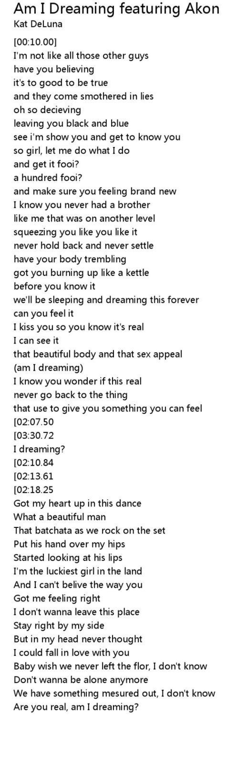 Am i still dreaming lyrics