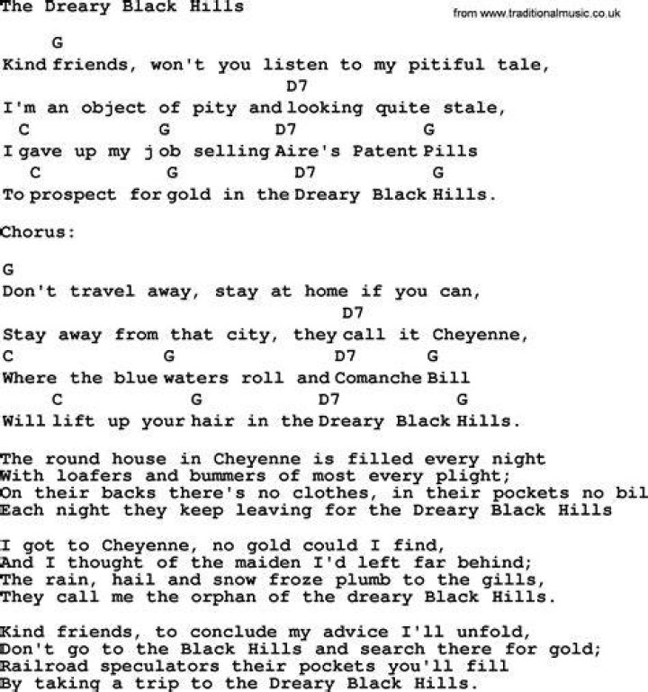 Black hills lyrics