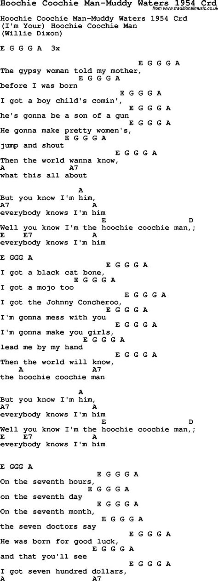 Coochie man lyrics