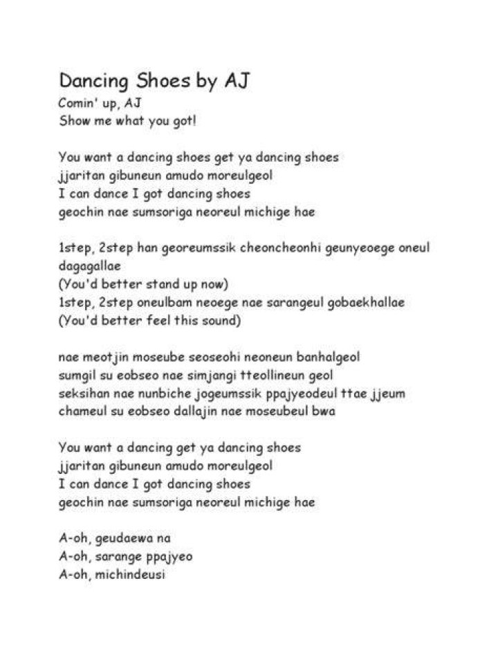 Dancing shoes tonight lyrics