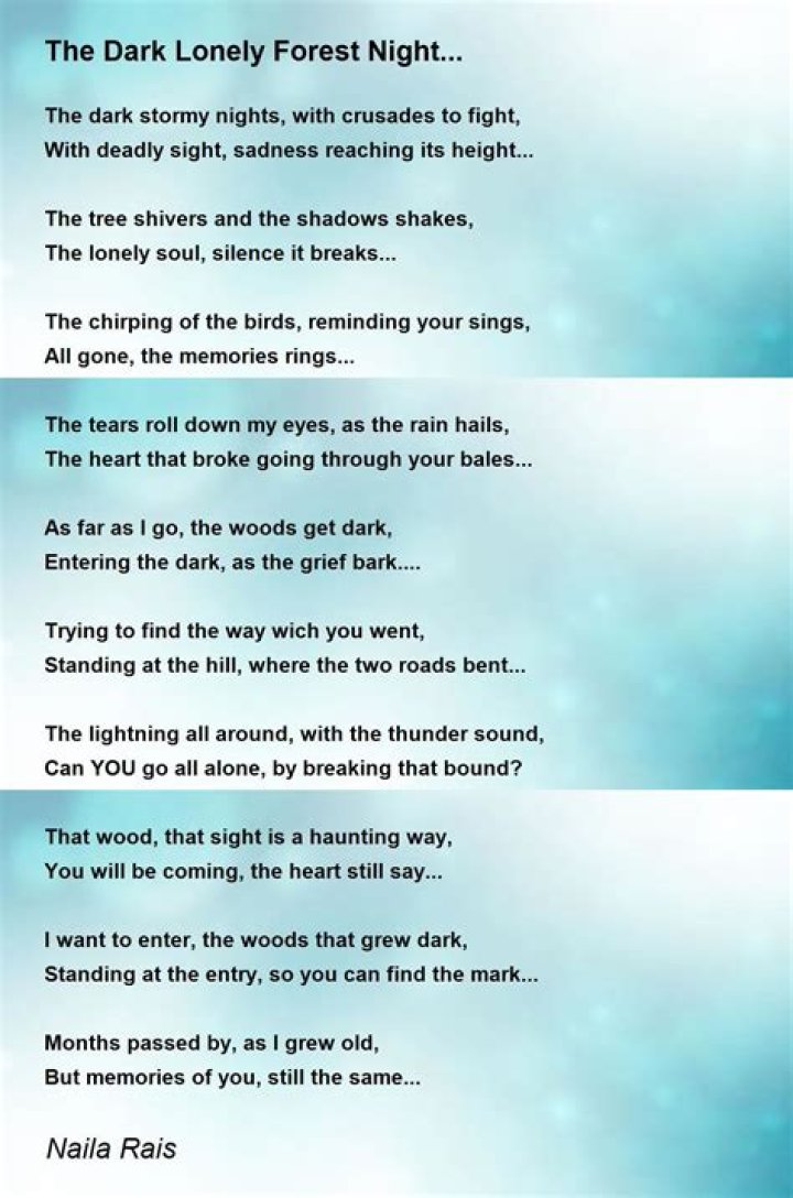 Dark and lonely night lyrics