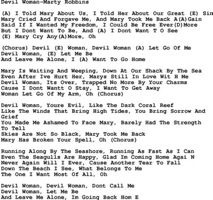 Devil woman lyrics