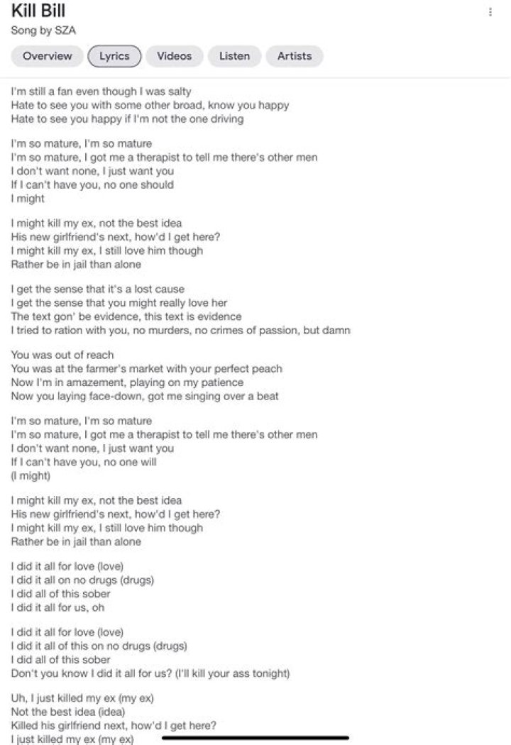 Drake kill bill lyrics