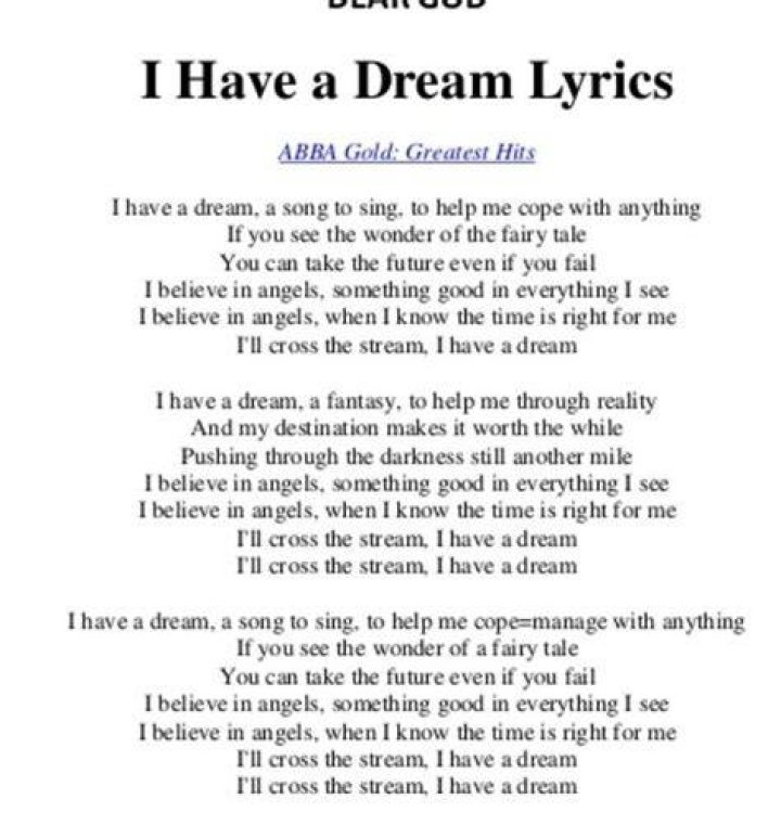 Everyone has a dream lyrics
