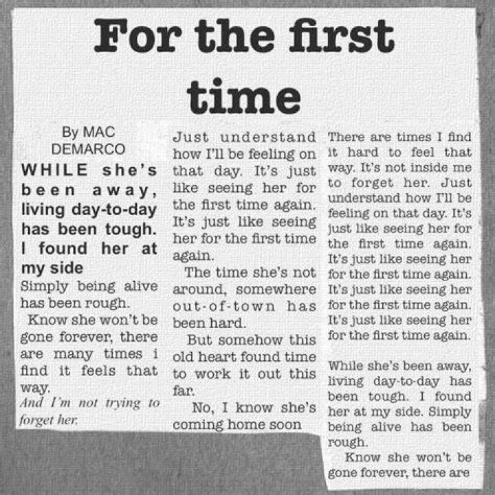 For the first time lyrics lyrics