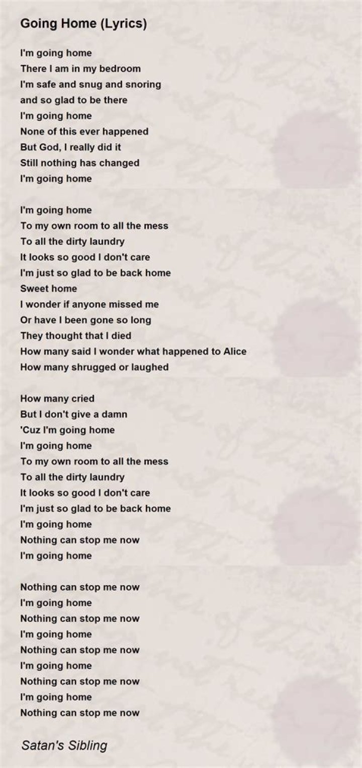 Going home by the hoppers lyrics