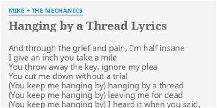 Hanging by thread lyrics