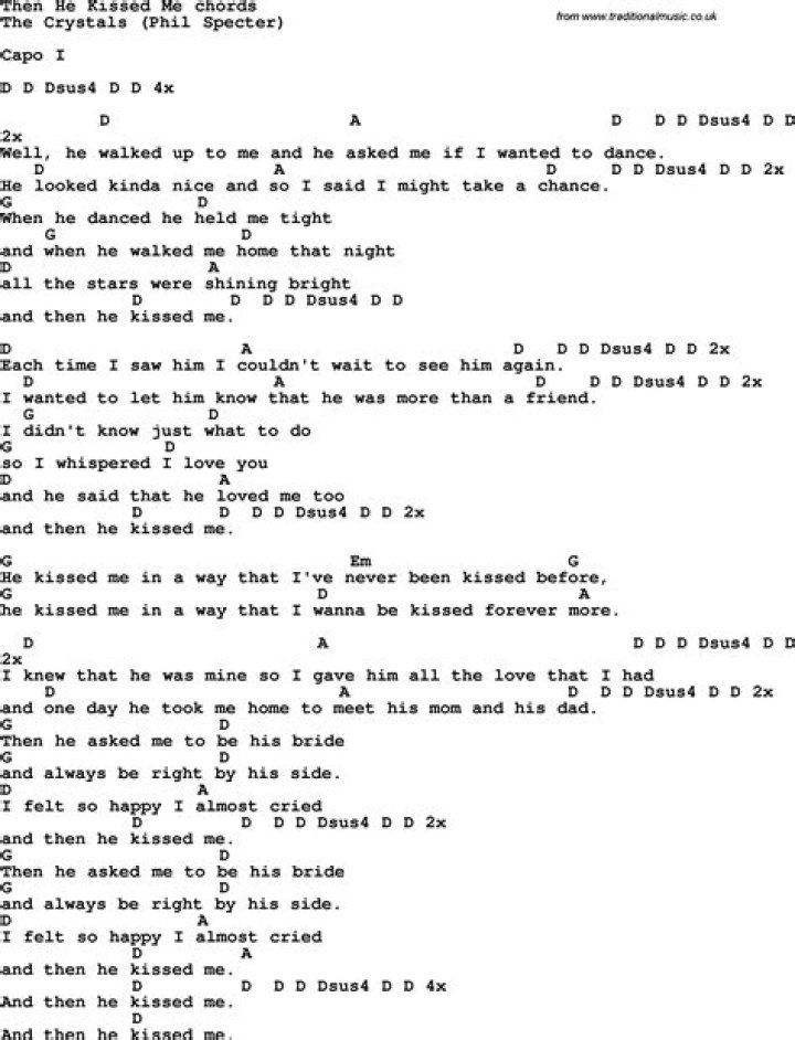 He kissed me lyrics
