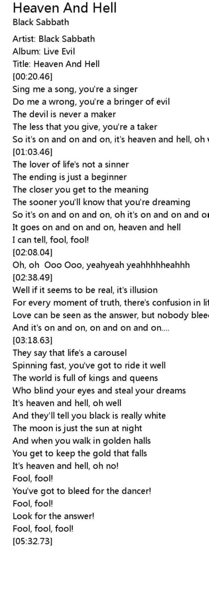Heaven or hell lyrics lyrics