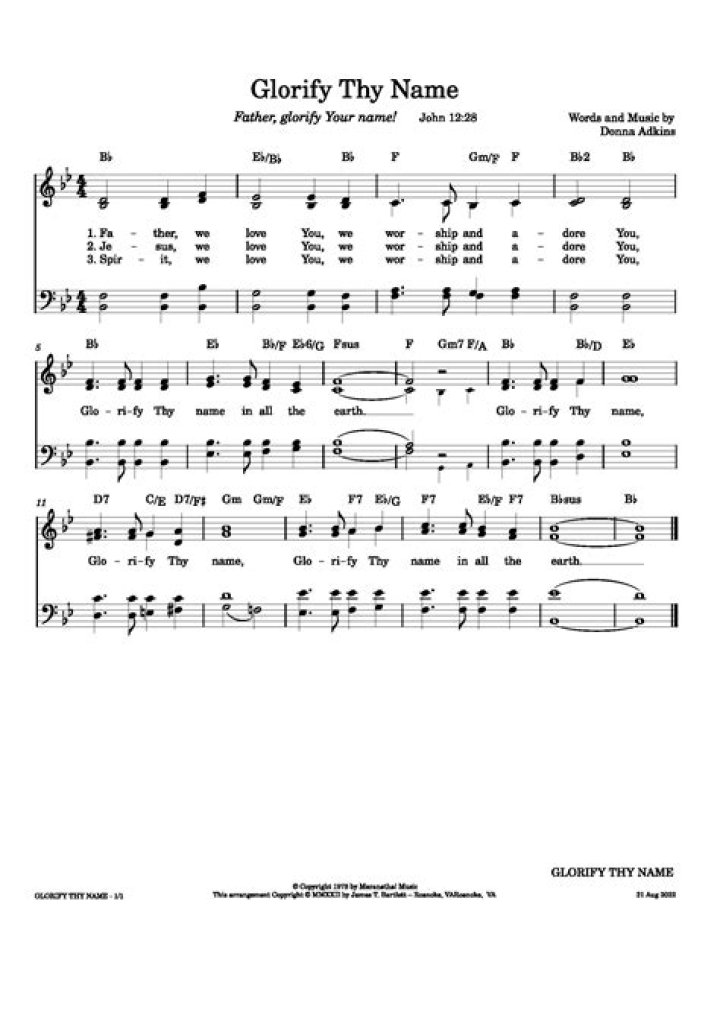 Holy lord we glorify thy name lyrics