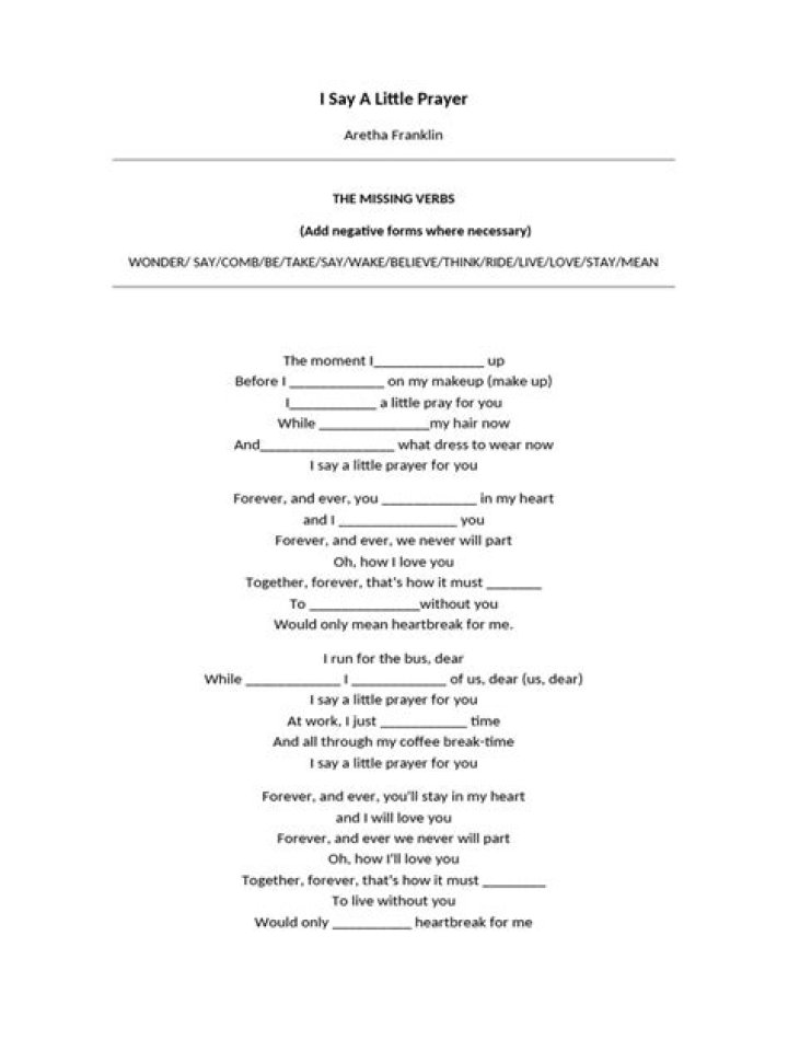 I say a prayer lyrics