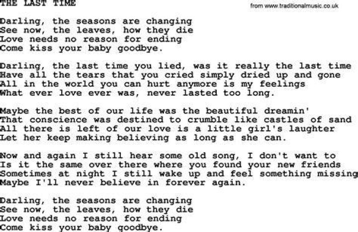 If this is the last time lyrics