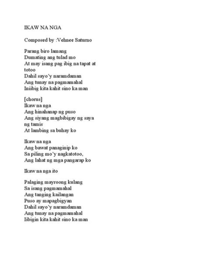Ikaw na nga yon lyrics