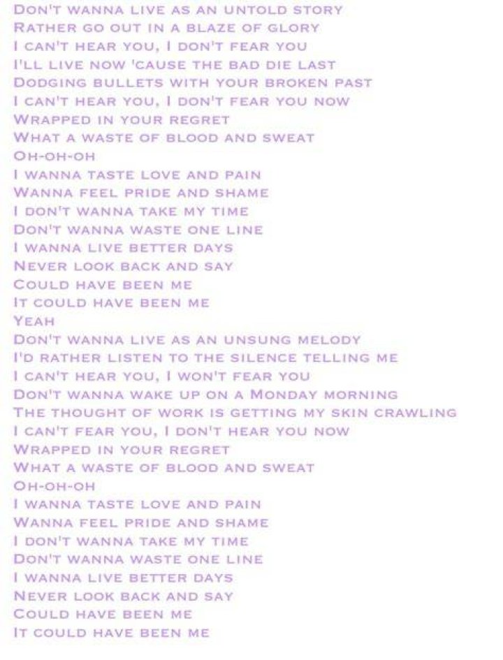 It could have been me lyrics