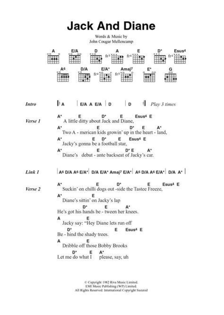Jack ´n diane lyrics