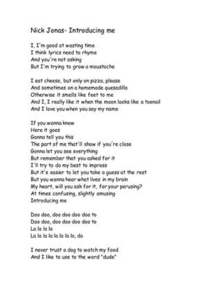 Jonas nick jonas lyrics