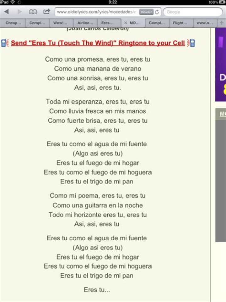 Manny Manuel Eres Tu Lyrics