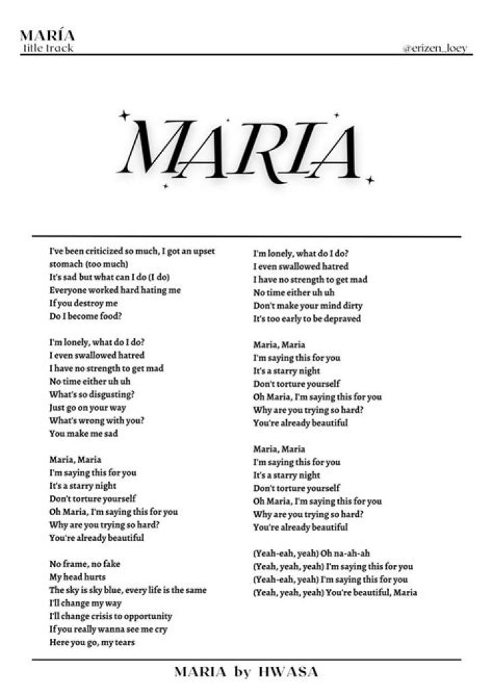 Maria song lyrics