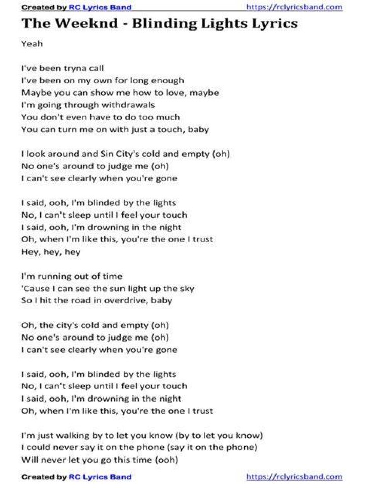 Moonlight the weeknd lyrics