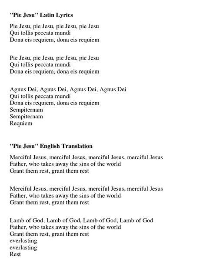 Pie jesu lyrics