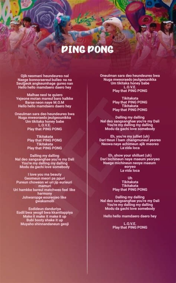Pingpong lyrics