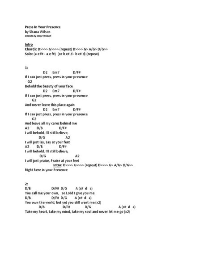 Press in your presence lyrics