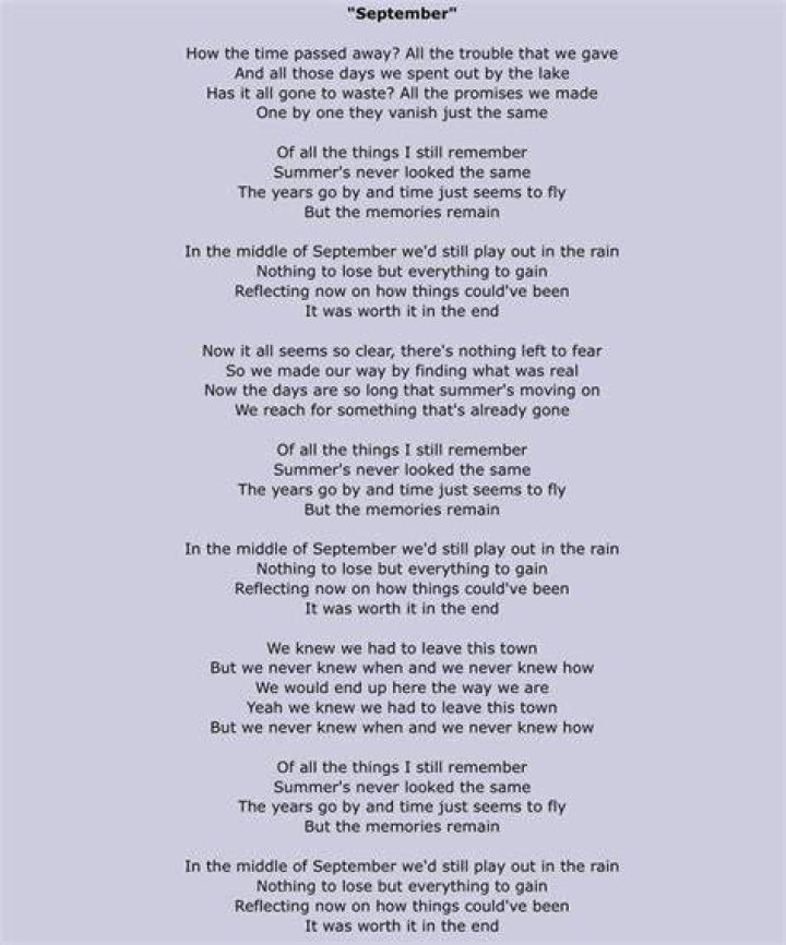 September by daughtry lyrics