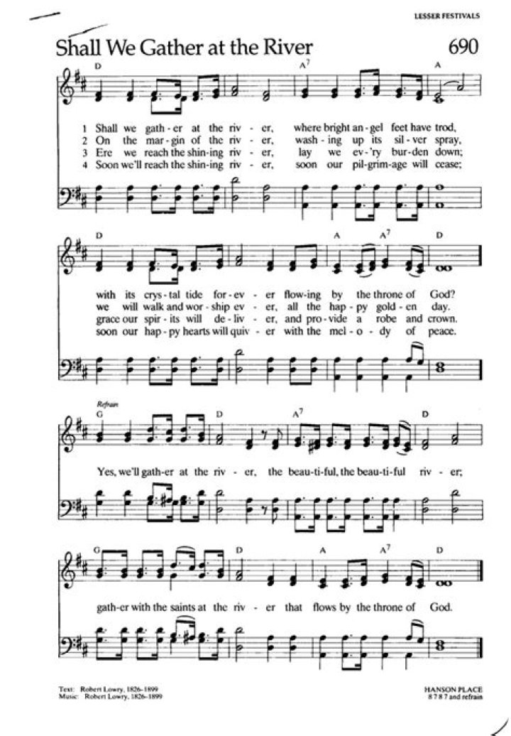Shall we gather at the river lyrics
