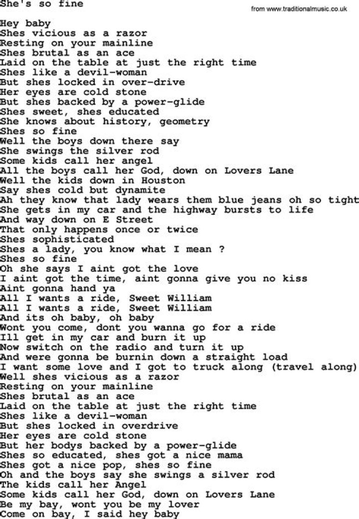 She so cool she’s so fine lyrics
