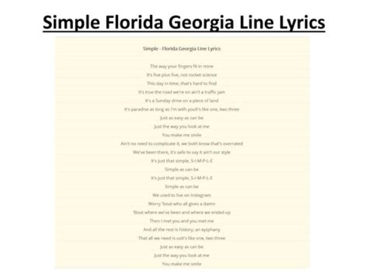 Simple florida georgia line lyrics