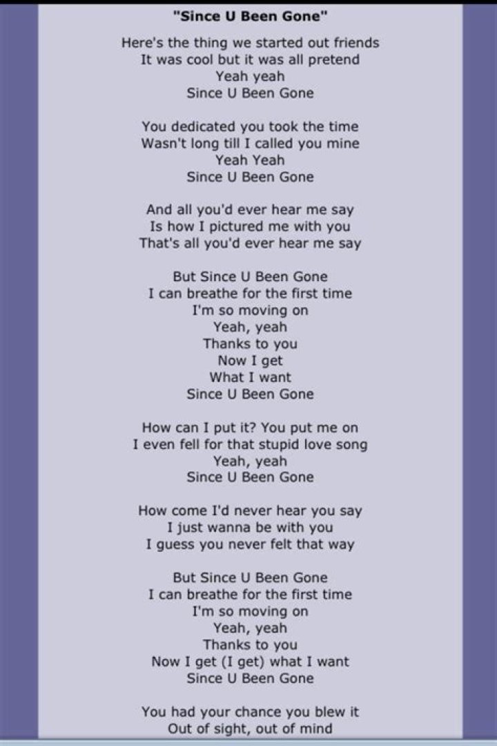 Since you ve been gone lyrics