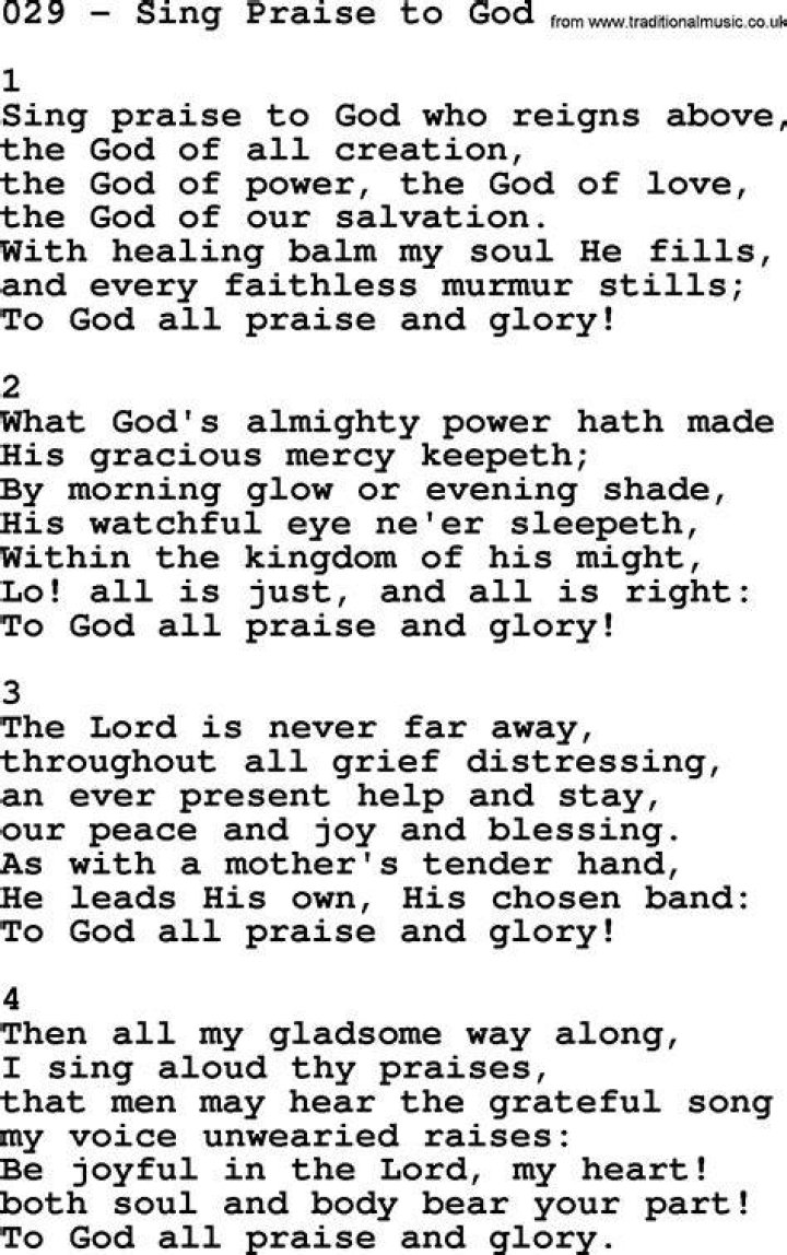 Sing praise lyrics