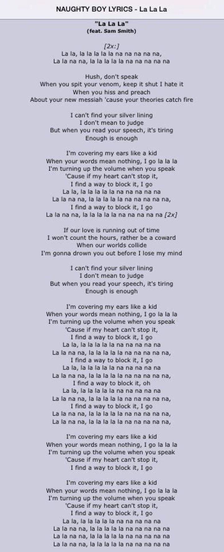 Smoking la la la lyrics