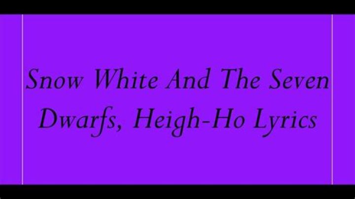 Snow white: heigh ho lyrics