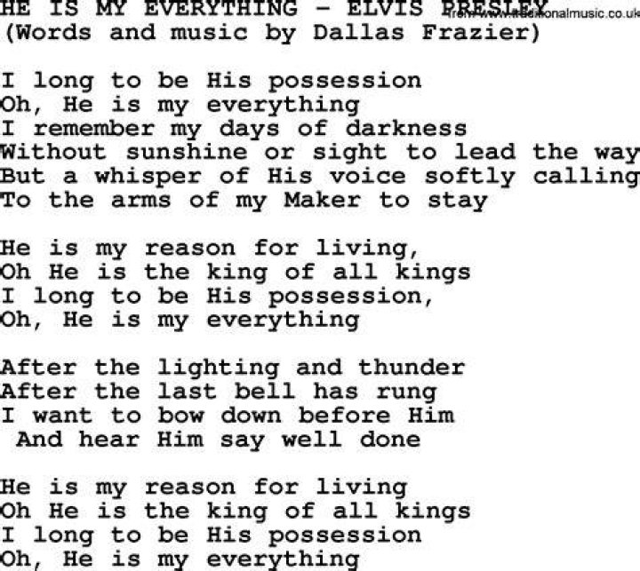 Song he is my everything lyrics