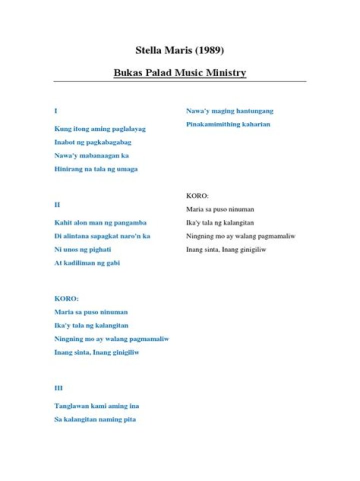 Stella maris lyrics