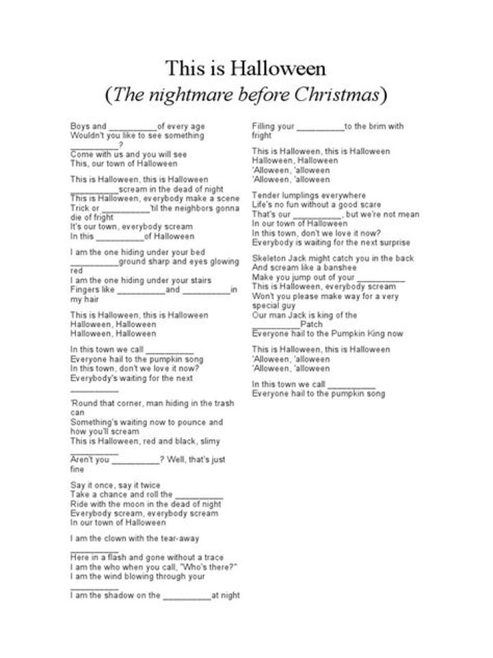 This is halloween ... lyrics