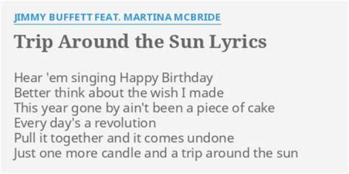 Trip around the sun lyrics