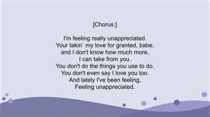 Unappreciated lyrics