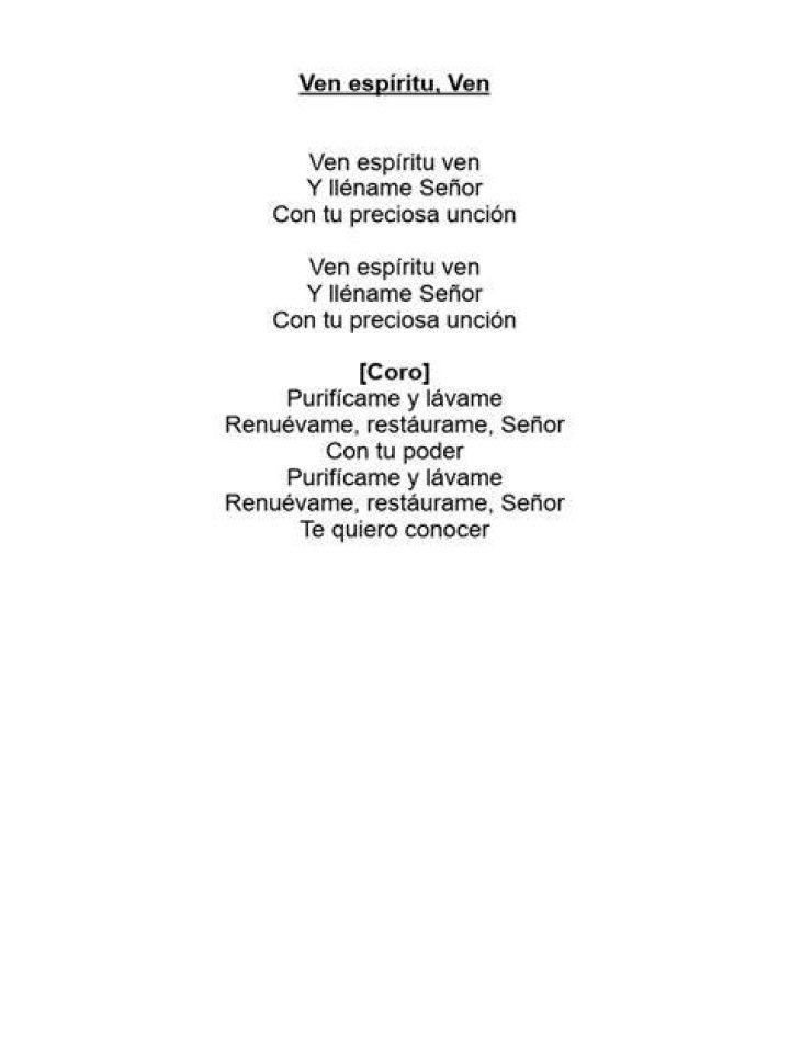 Ven espiritu ven. misael lyrics