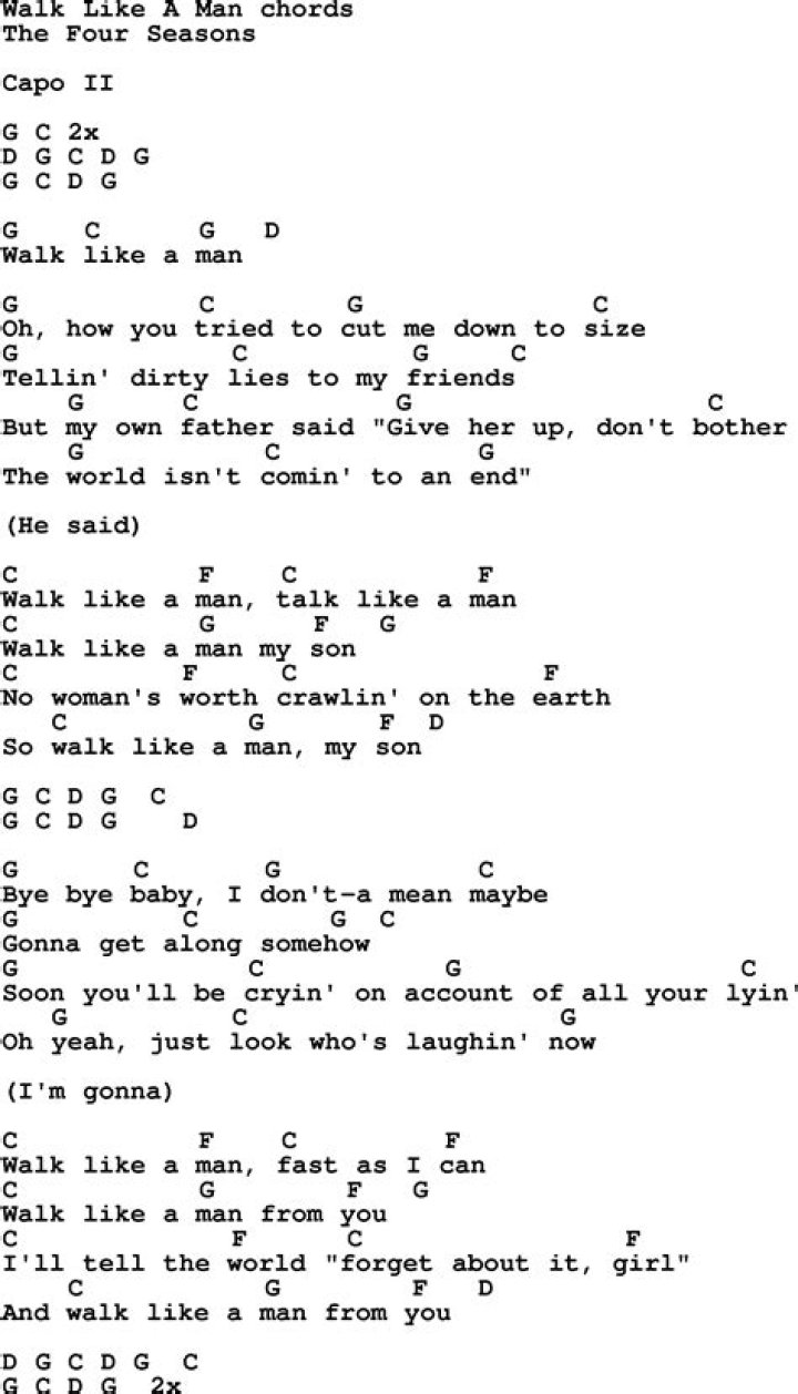 Walk like a man lyrics