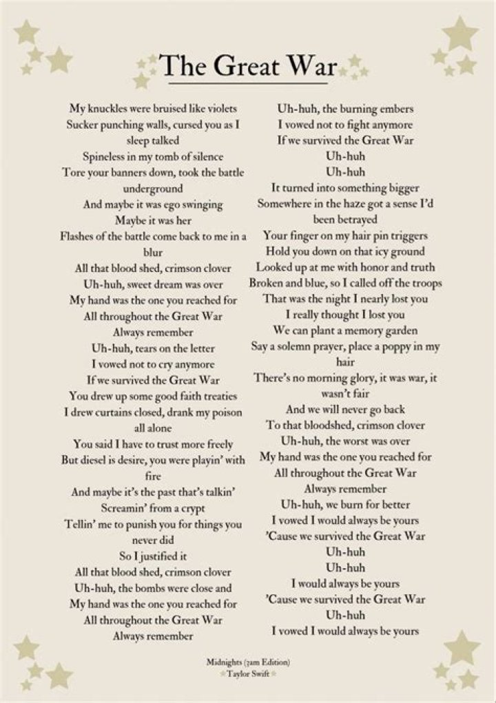 War taylor swift lyrics