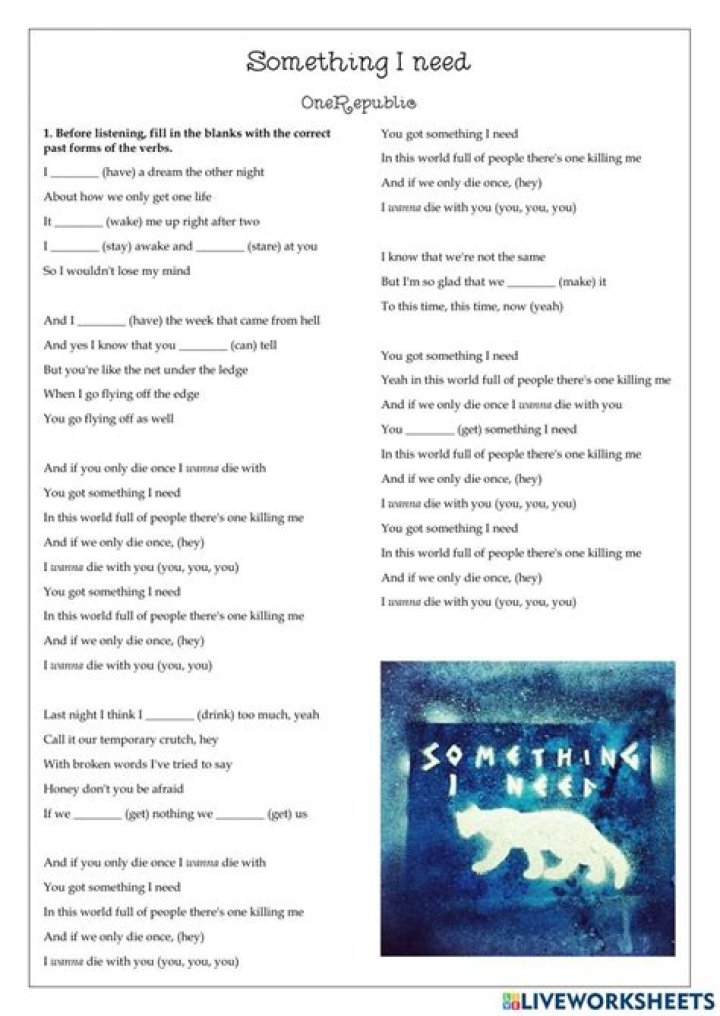 What i need is something lyrics
