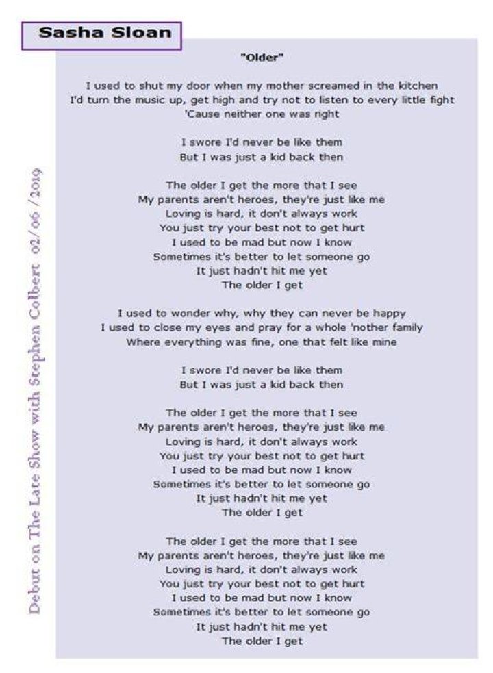 When i get older lyrics