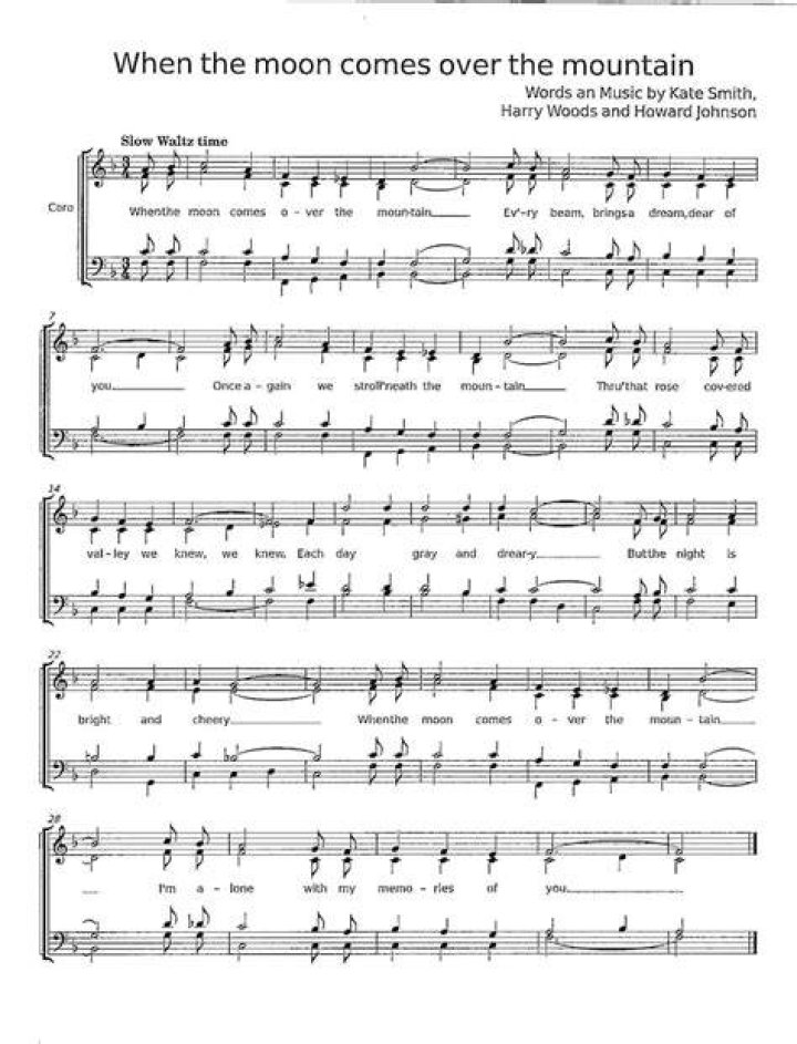 When the doom (moon) comes over the mountain ... lyrics