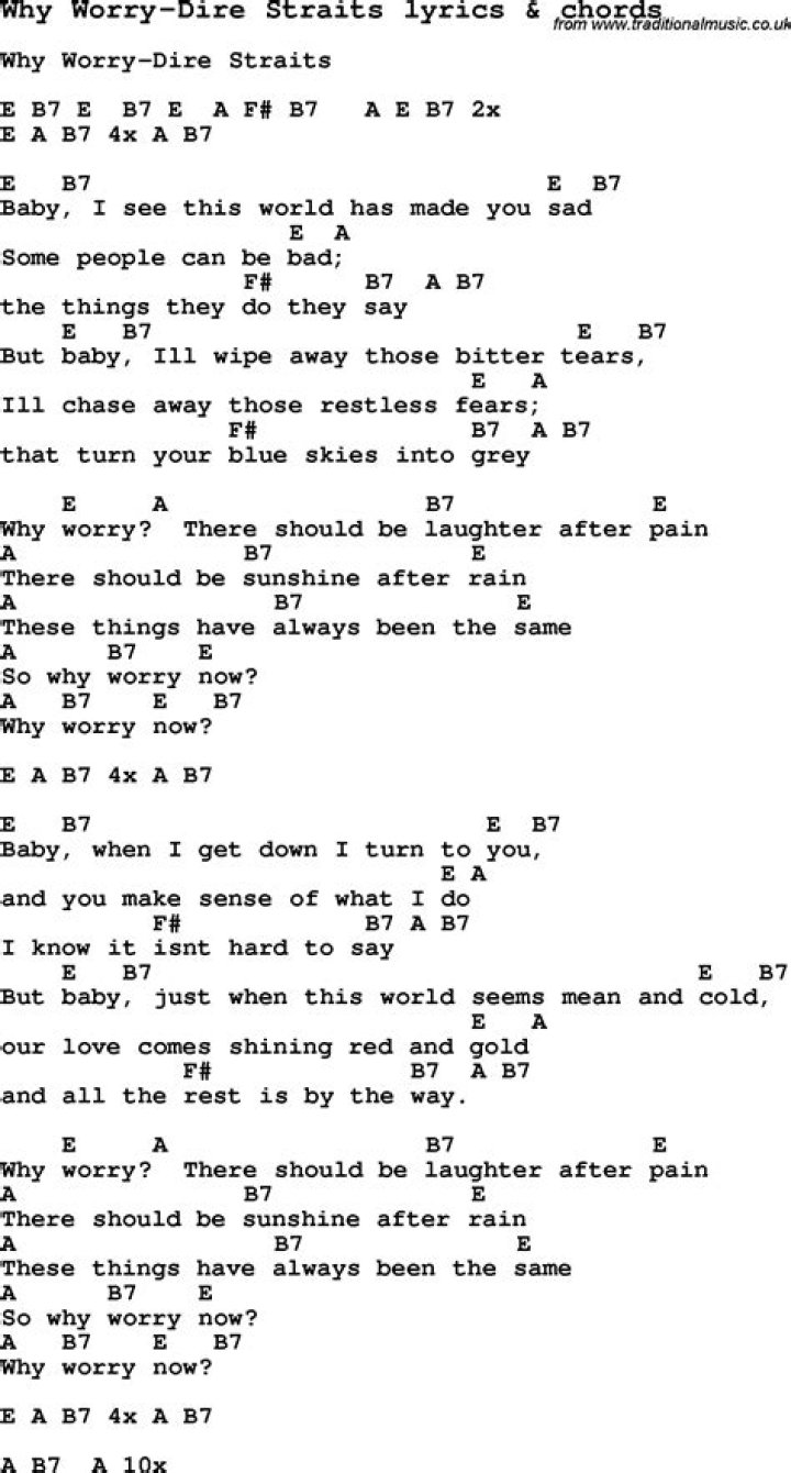 Why worry lyrics