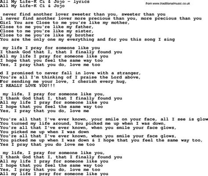 With all my life lyrics