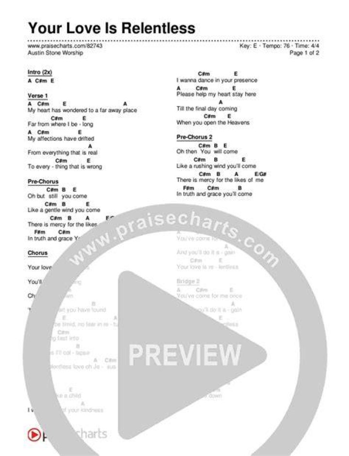 Your love is relentless lyrics